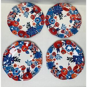 PIER 1 IMPORTS Forever Free Floral Melamine Set Of 4 Plates BPA Free